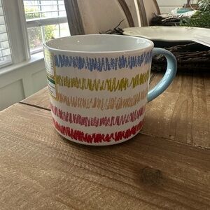 Colorful Scribble Mug with Blue Handle